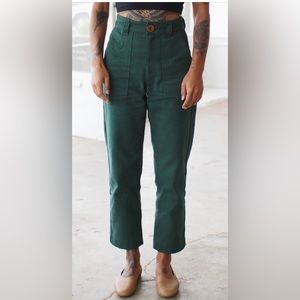 Beaton Linen Utility Pants - Green